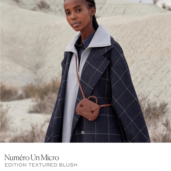 NIB NWT Polene Numero Un Micro Textured Blush Bag purse crossbody shoulder strap - Picture 5 of 13